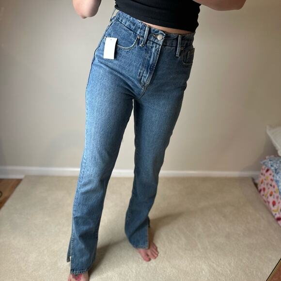 Good American Blue Straight Leg Jeans - Picture 3 of 9